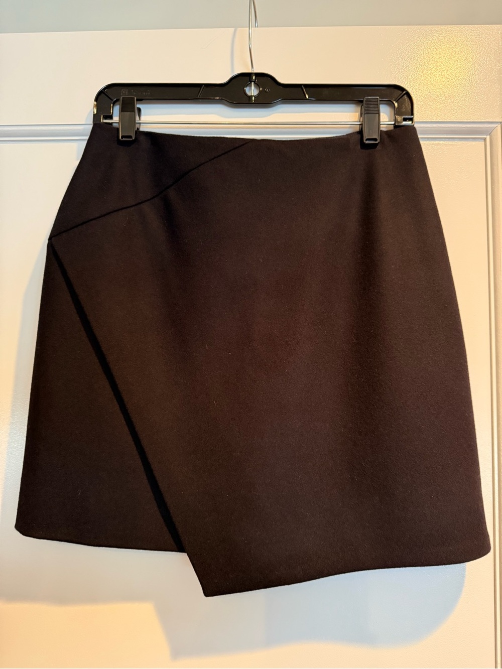 Carven Navy Asymmetrical Wrap Mini Skirt